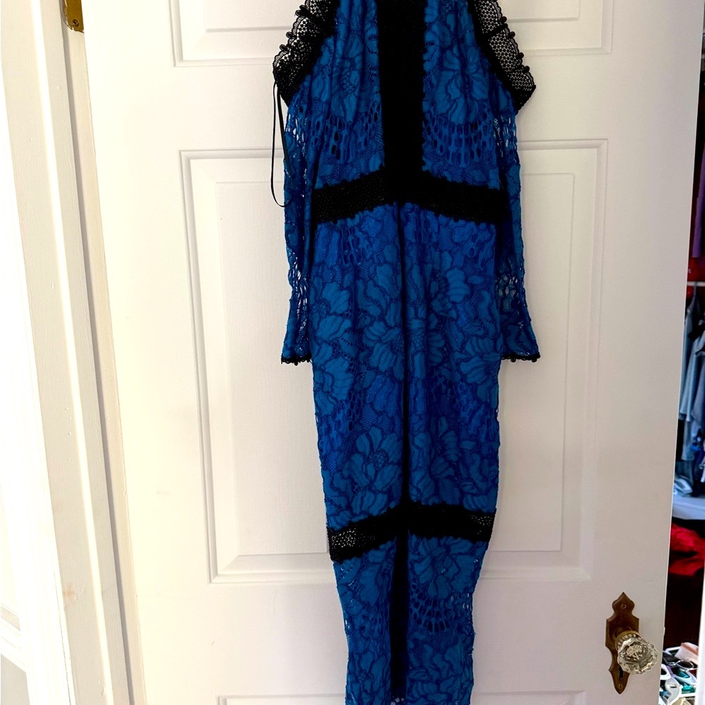 Blue and Black Lace Dress